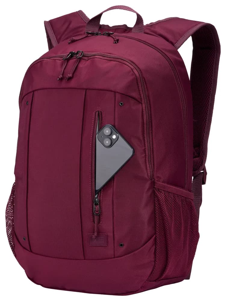 RUCSAC CASE LOGIC, pt. notebook de max. 15.6 inch, 2 compartimente, buzunar frontal | buzunar lateral x 2, waterproof, poliester, deep burgundy "WMBP115" 3205623 — miniatură