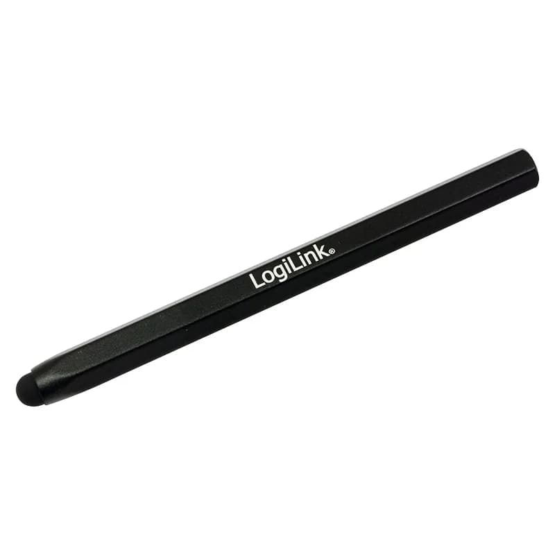 TOUCH PEN LOGILINK, pt. tablete si smartphone, varf din cauciuc, forma hexagonala, aluminiu, negru, "AA0010"