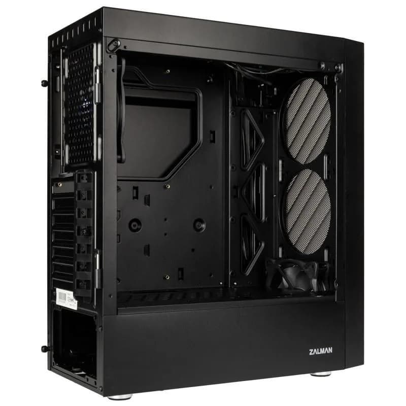 CARCASA Zalman "T7", middle tower, office, fara sursa, suporta 8xfan, 2xfan inclus, USB 3.1 gen1 x 2, USB 2.0 x 1, audio+mic, 7 sloturi expansiune, negru, "T7" — miniatură