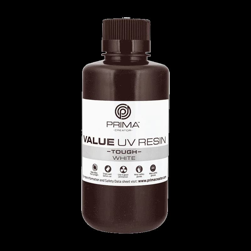 Rășină 3D PrimaCreator Value Tough UV (ABS Like) – 500 g – White — miniatură