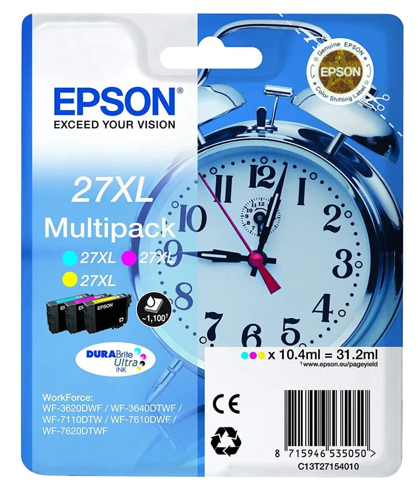 Combo-Pack Original Epson CMY, nr.27XL, pentru WorkForce WF-7110|WF-7610, "C13T27154012"(RAPO)