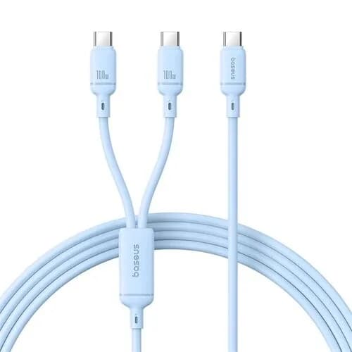 CABLU alimentare si date Baseus Pudding, Fast Charging Data Cable pt. smartphone, USB Type-C la USB Type-C 100W, 1.5m, albastru "P10377701311-00" - 6932172668549