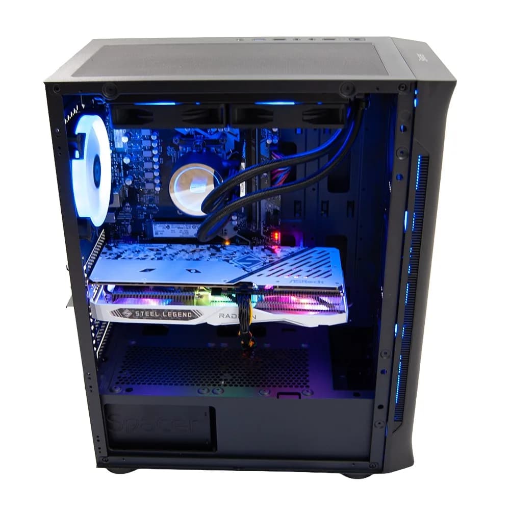 Sistem Desktop PC Gaming Spacer Unbreakable i5, Intel i5-14400F, 16GB DDR5, 1TB SSD, RX7600 8GB, No Os, Negru, "SPACER-Unbreakable-i5.1400F-16D5S1T" — miniatură