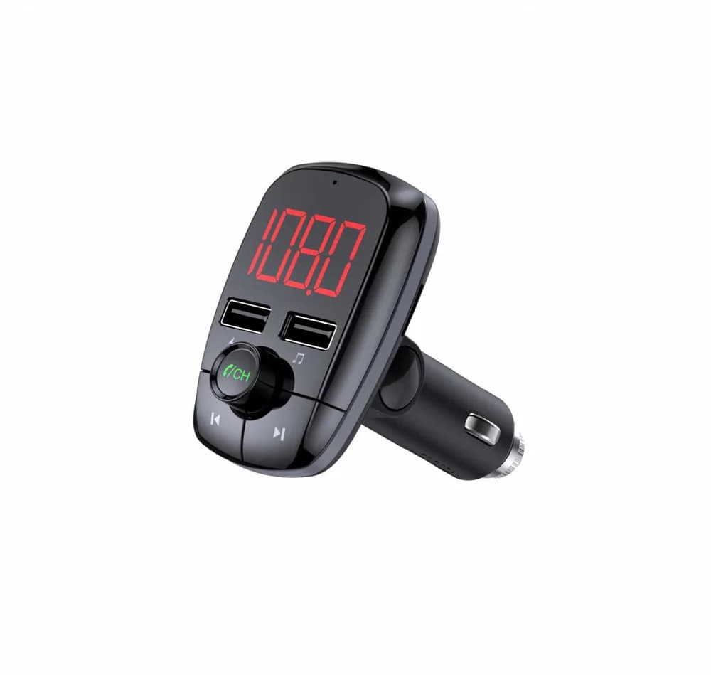 Modulator FM Serioux ABFM50, Bluetooth 5.0, raza actiune de până la 5 m, voltaj intrare: 1x DC 12V/24V,2 porturi USB: 1x USB DC5V 2.4A Max 1 x USB audio (pana la 32 GB), slot MicroSD (pana la 32 GB), format muzica: MP3/WMA/WAV, frecvența FM: 87.5MHz - 108.0MHZ, microfon incorporat, functii — miniatură