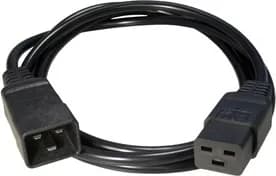 CABLU alimentare GEMBIRD prelungitor, 1.5m, intrare C20, iesire C19, 16A, bulk, black, "PC-189-C19"