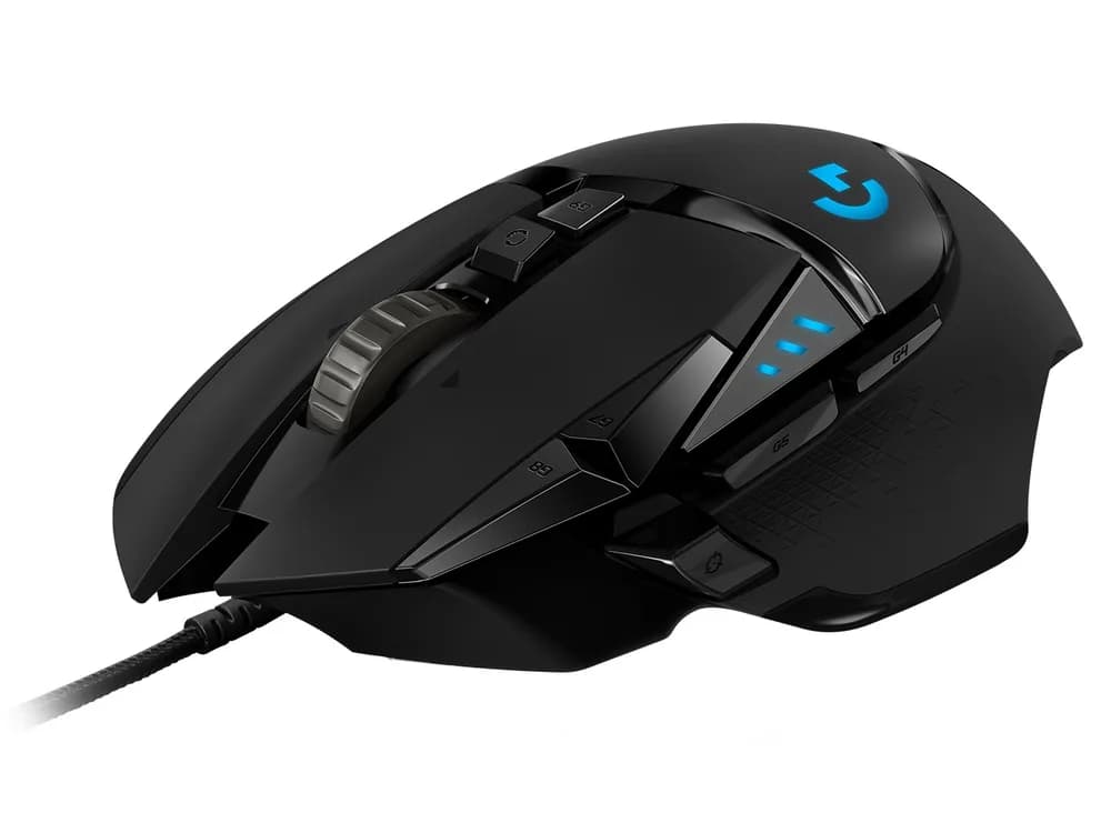 MOUSE LOGITECH, "G502", gaming, cu fir, USB, optic, 16000 dpi, butoane/scroll 11/1, iluminare, butoane programabile, negru, "910-005470" — miniatură