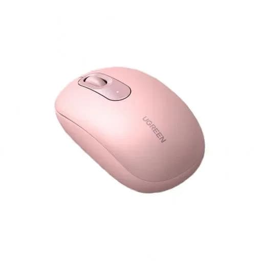 MOUSE Ugreen, "MU105" PC sau NB, wireless 2.4GHz, optic, 3/1 butoane/scroll, 2400 dpi, include baterie, roz "90686" - 6957303896868