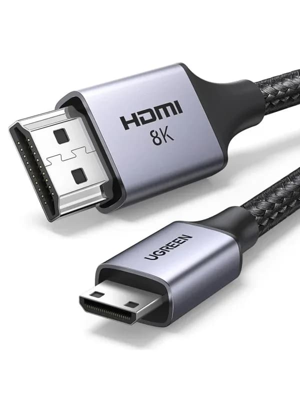 CABLU video Ugreen, "HD163" miniHDMI (T) la HDMI (T), rezolutie maxima 8K UHD 60 Hz, conectori auriti, 2m, negru "15515" - 6941876215157