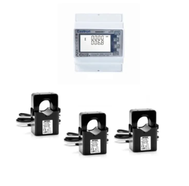 Solplanet EASTRON SDM630MCT V2, w/ PV mode, incl. CTs. 3p (L1,L2,L3,N), 3x230/400V, Modbus,9600bps, incl. 3pcs ESCT-T24 250A/1A, with PV mode for phase-balanced energy flow calculation