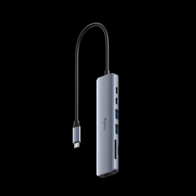 Hub USB CUDY UH407, USB-C, 4 porturi, HDMI, Argintiu