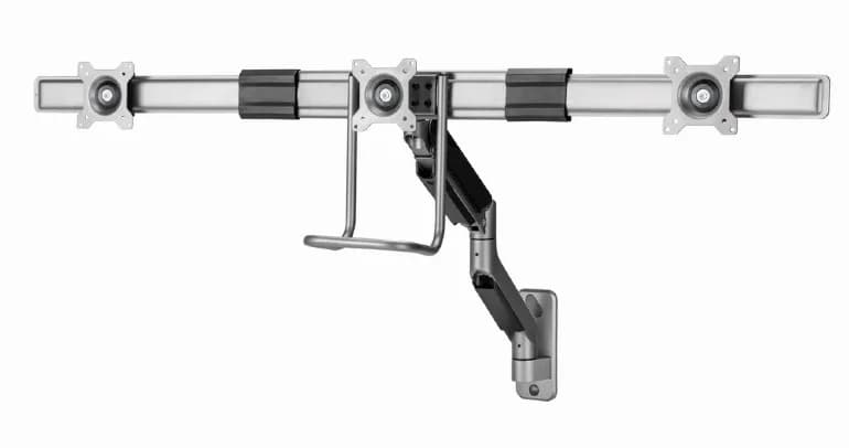 SUPORT de perete GEMBIRD, pt 3 TV/monitor plat, diag. max 17" - 27", rotatie, inclinare, pliere, 1 ~ 6 kg, "MA-WA3-01" — miniatură