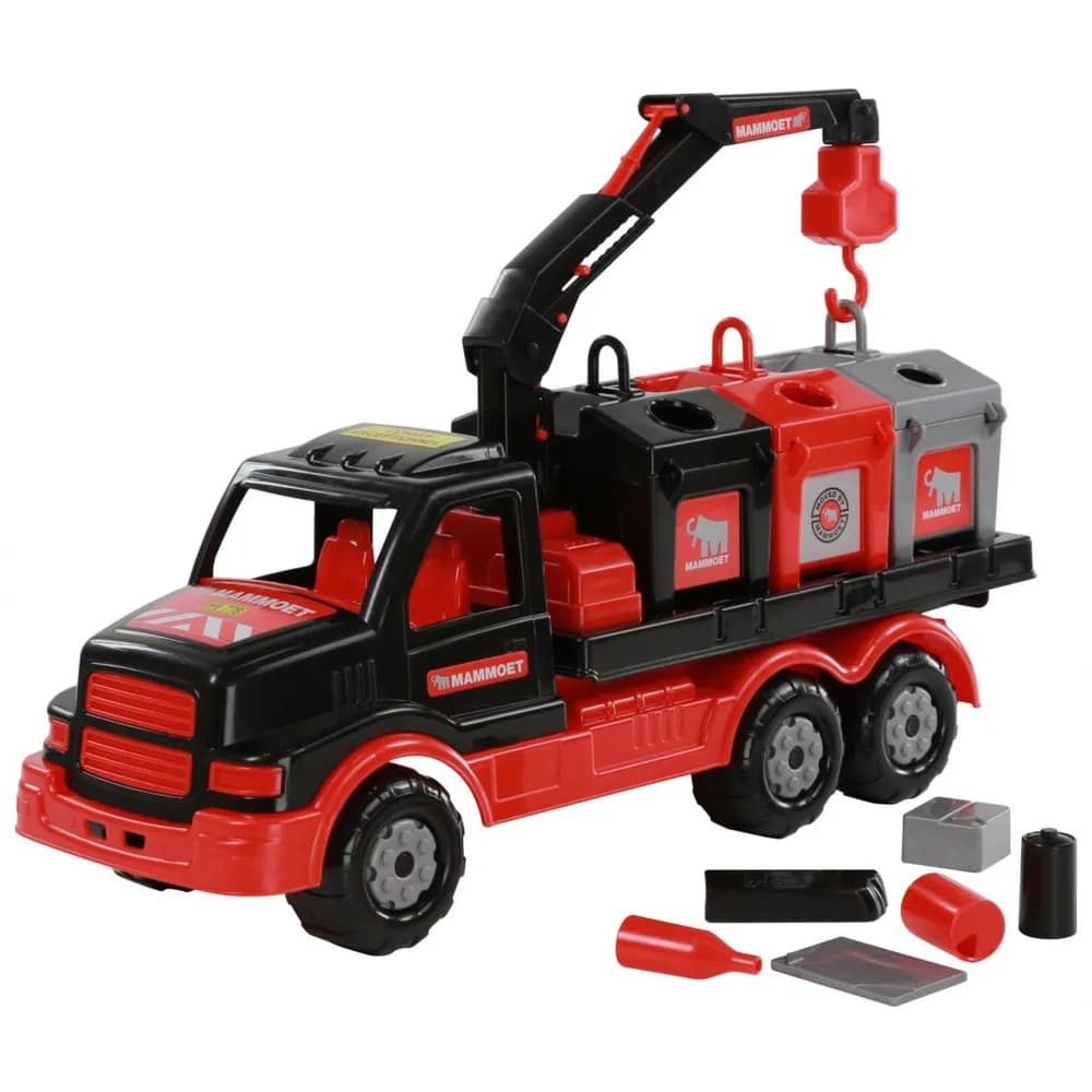 Camion salubrizare+pubele - Mammoet, 47x18x23 cm, Polesie — miniatură