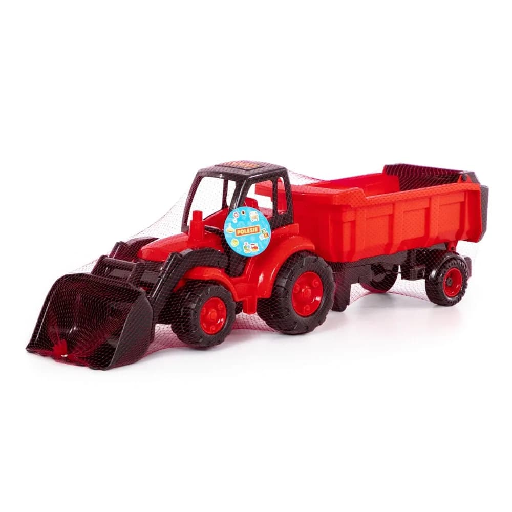Tractor cu incarcator + remorca - Champion, 86x22x26 cm, Polesi — miniatură