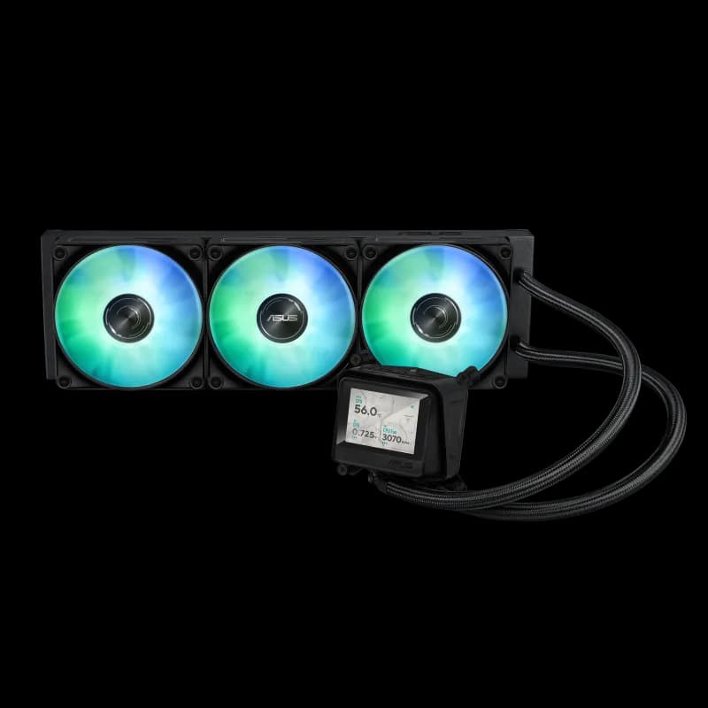 Cooler Procesor ASUS MAX GAMING LC 360 ARGB LCD, Lichid, 12 cm, 3 ventilatoare, aRGB