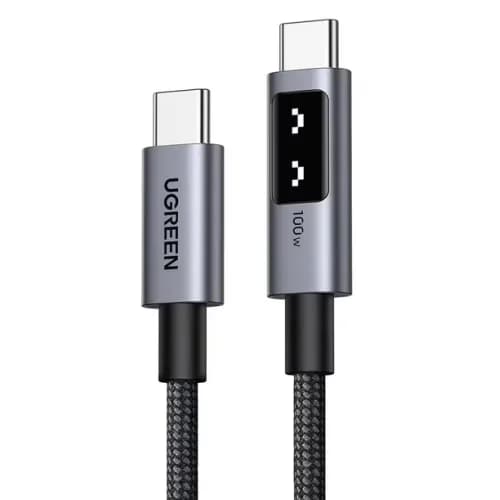 CABLU alimentare si date Ugreen, "L509", Fast Charging Data Cable pt. smartphone, USB Type-C la USB Type-C 100W/5A, 1m, braided, gri "35501"