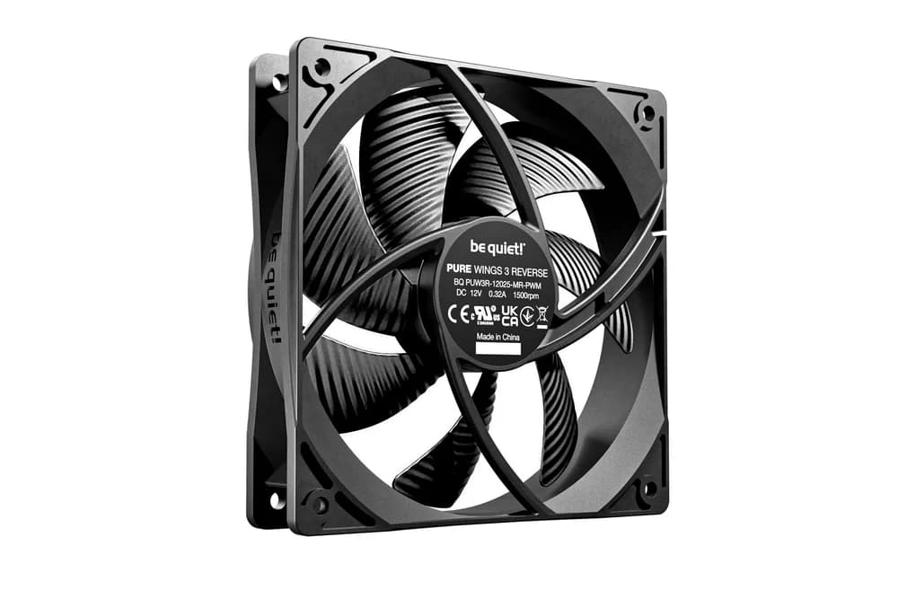 Set 3 ventilatoare be quiet "PURE WINGS 3 reverse", 120mm, 1500 RPM max, Rifle Bearing, 80 cfm, 4pin PWM, negru, "BL137"