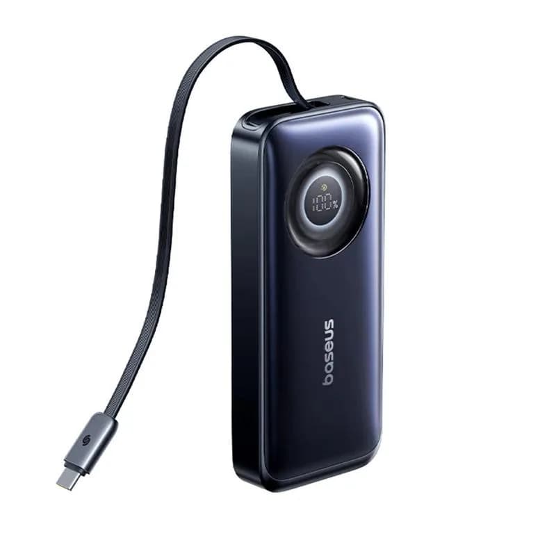 POWER BANK Baseus EnerCore Power, capacitate 20000mAh 67W, 2 x USB Type-C, cablu retractabil USB Type-C 80cm, display, negru "E0027H00" - 6932172691929 — miniatură