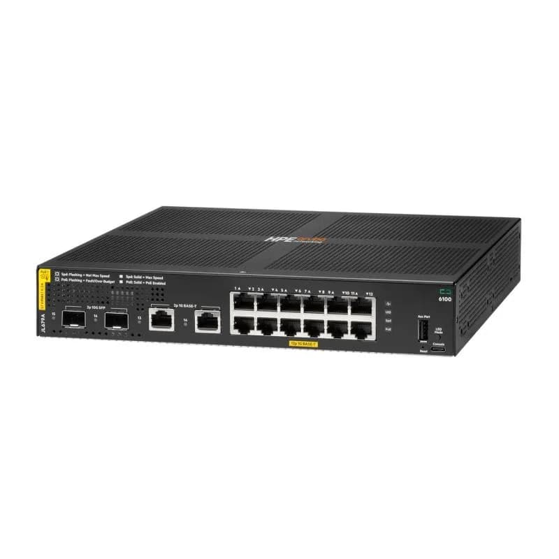 HPE Aruba Networking CX 6100 12G Class4 PoE 2G/2SFP+ 139W Switch — miniatură