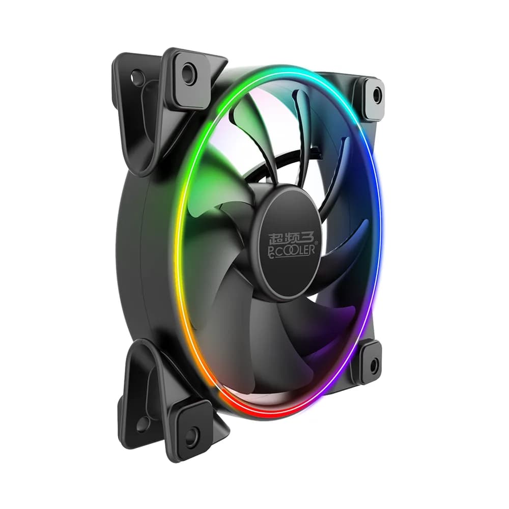 VENTILATOR PCCOOLER PC 120x120x25 mm, RGB LED, PWM, Hydro Bearing, control iluminare A-RGB, 1 buc. in pachet "CORONA FRGB 120" — miniatură