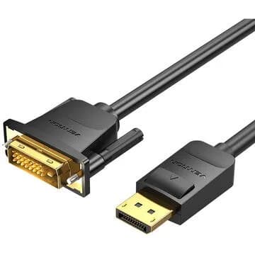 Cablu video Vention, DisplayPort(T) la DVI-D(T) 24+1 pin, 2m, rezolutie 1080p la 60Hz, PVC, negru, "HAFBH" - 6922794745292