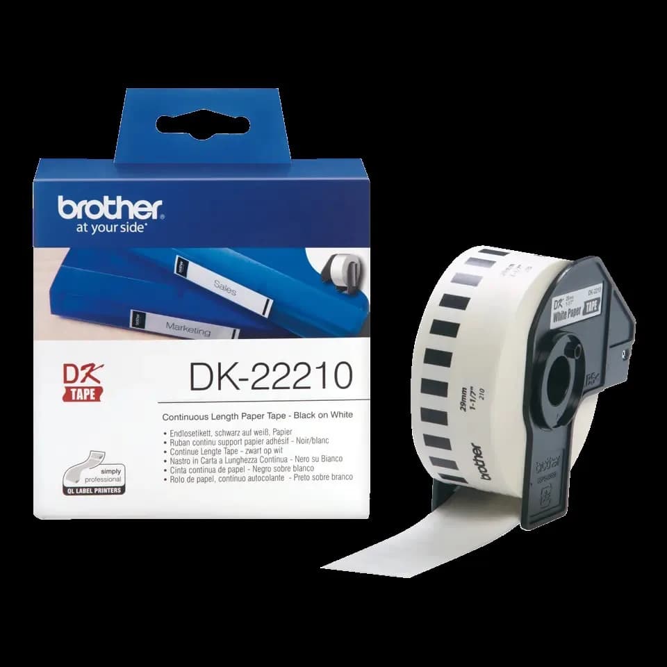 Etichete hartie Original Brother White,DK22210, pentru, 29mm x 30.48m, incl.TV 1.2 RON, "DK22210"