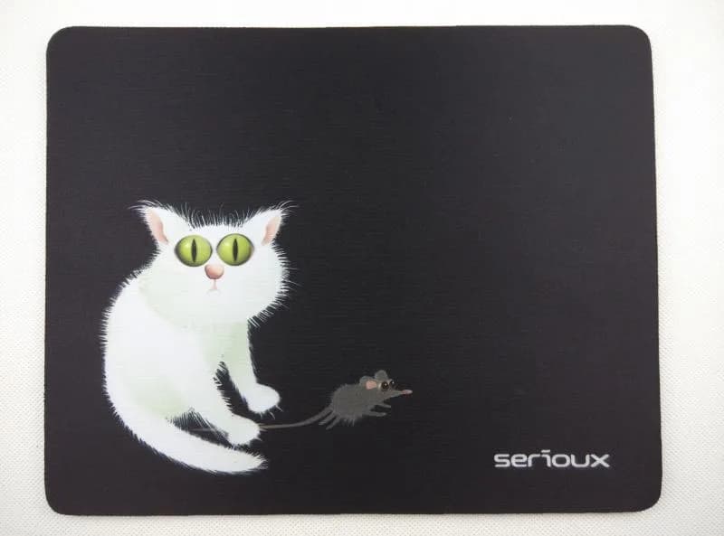 Mouse pad Serioux, model Cat and mice, MSP02, suprafata textila, baza cauciucata, 250*200*3mm