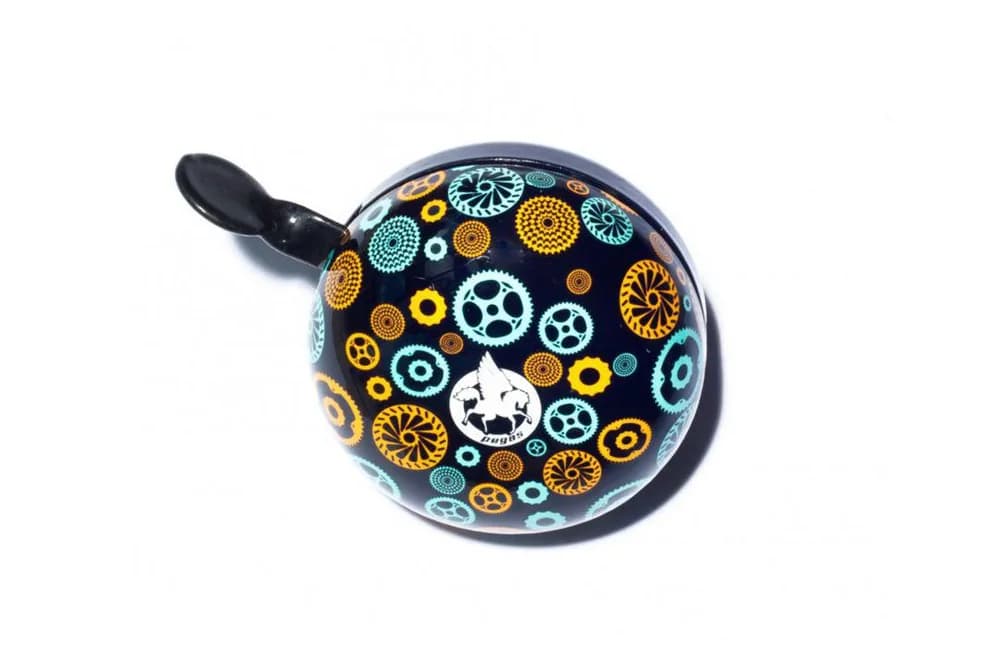 Sonerie Ding-Dong Pegas 80mm, model 2, Otel, Negru cu Bleu+Portocaliu — miniatură