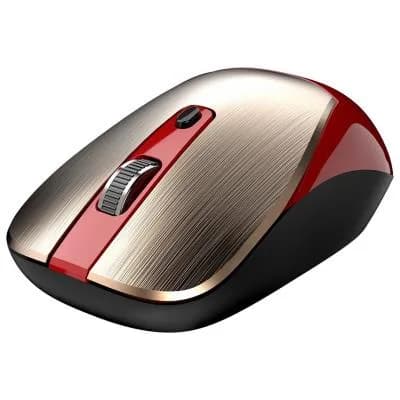 MOUSE Genius "NX-7125”, PC sau NB, wireless, 2.4G, BlueEye, 1200 dpi, butoane/scroll 3/1, auriu/rosu, "31030044403" — miniatură