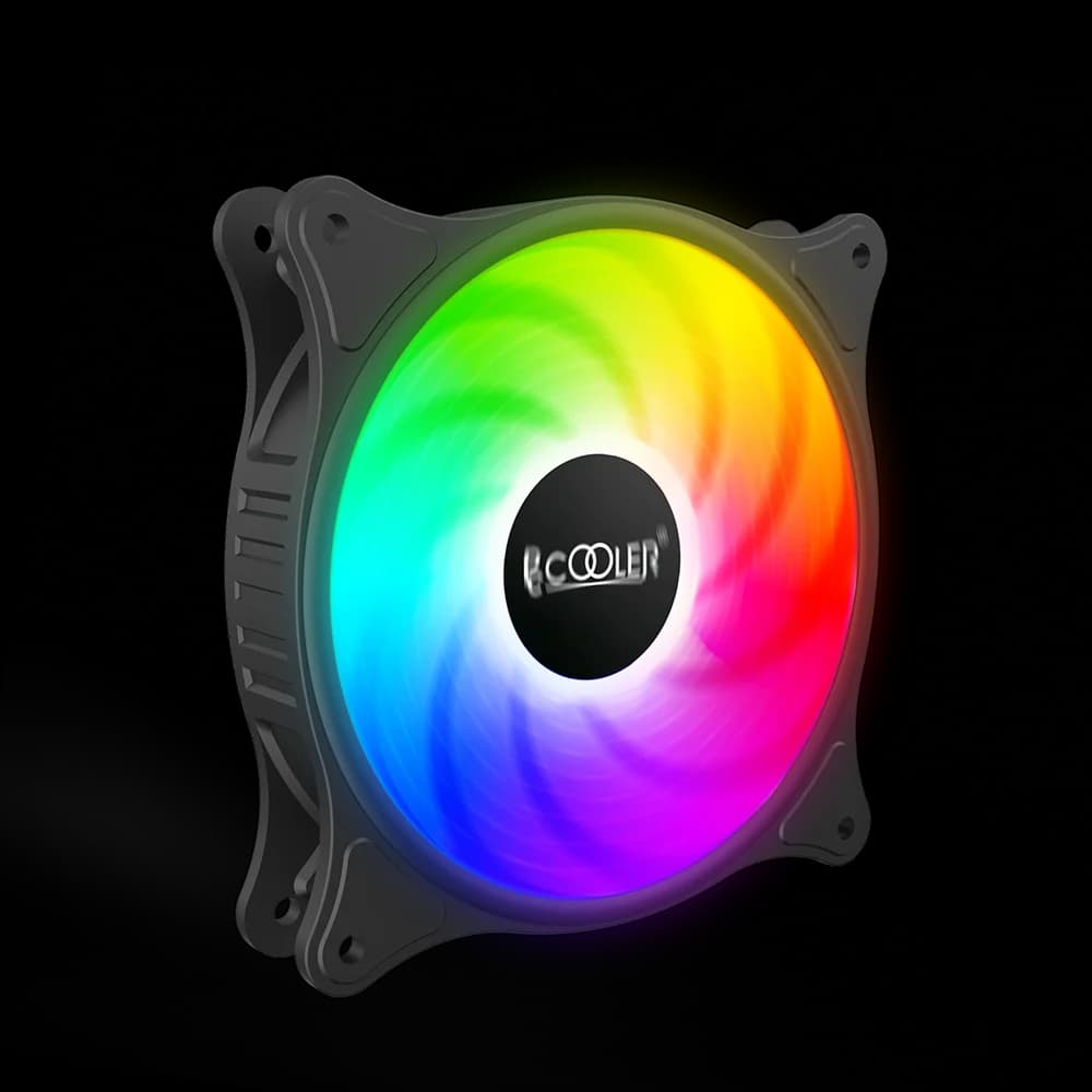 VENTILATOR PCCOOLER PC 120x120x25 mm, RGB LED fix, 3 PIN, Hydro Bearing, fixed LED RGB, 1 buc. in pachet "FX-120-3" — miniatură
