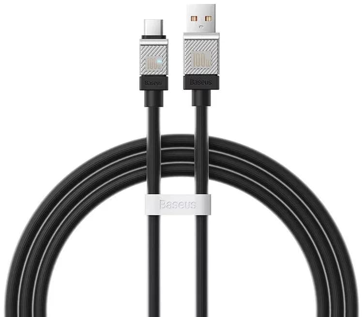 CABLU alimentare si date Baseus, Fast Charging Data Cable pt. smartphone, USB (T) la USB Type-C (T), 100W, 1m, negru, "CAKW000601" (include TV 0.18lei) - 6932172626808 — miniatură