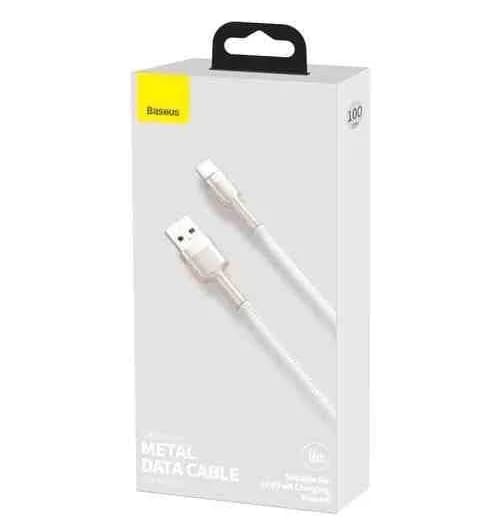 CABLU alimentare si date Baseus Cafule Series, Fast Charging Data Cable pt. smartphone, USB la USB Type-C 66W, braided, 1m, alb "CAKF000102" - 6953156209763 — miniatură