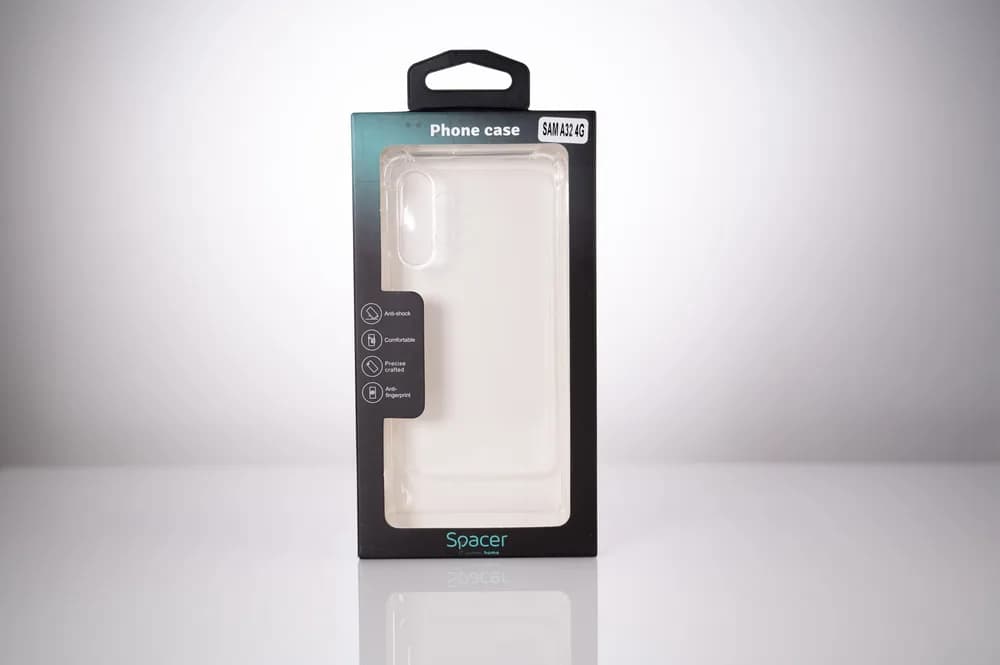 Husa Samsung Galaxy A32 4G Spacer, transparenta, grosime 1.5mm, protectie suplimentara antisoc la colturi, material flexibil TPU "SPPC-SM-GX-A324G-CLR" — miniatură