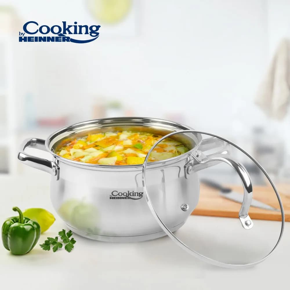 SEMIOALA INOX+CAPAC, 22 X 12.5 CM, 4.7 L, AMIRA, COOKING BY HEINNER — miniatură