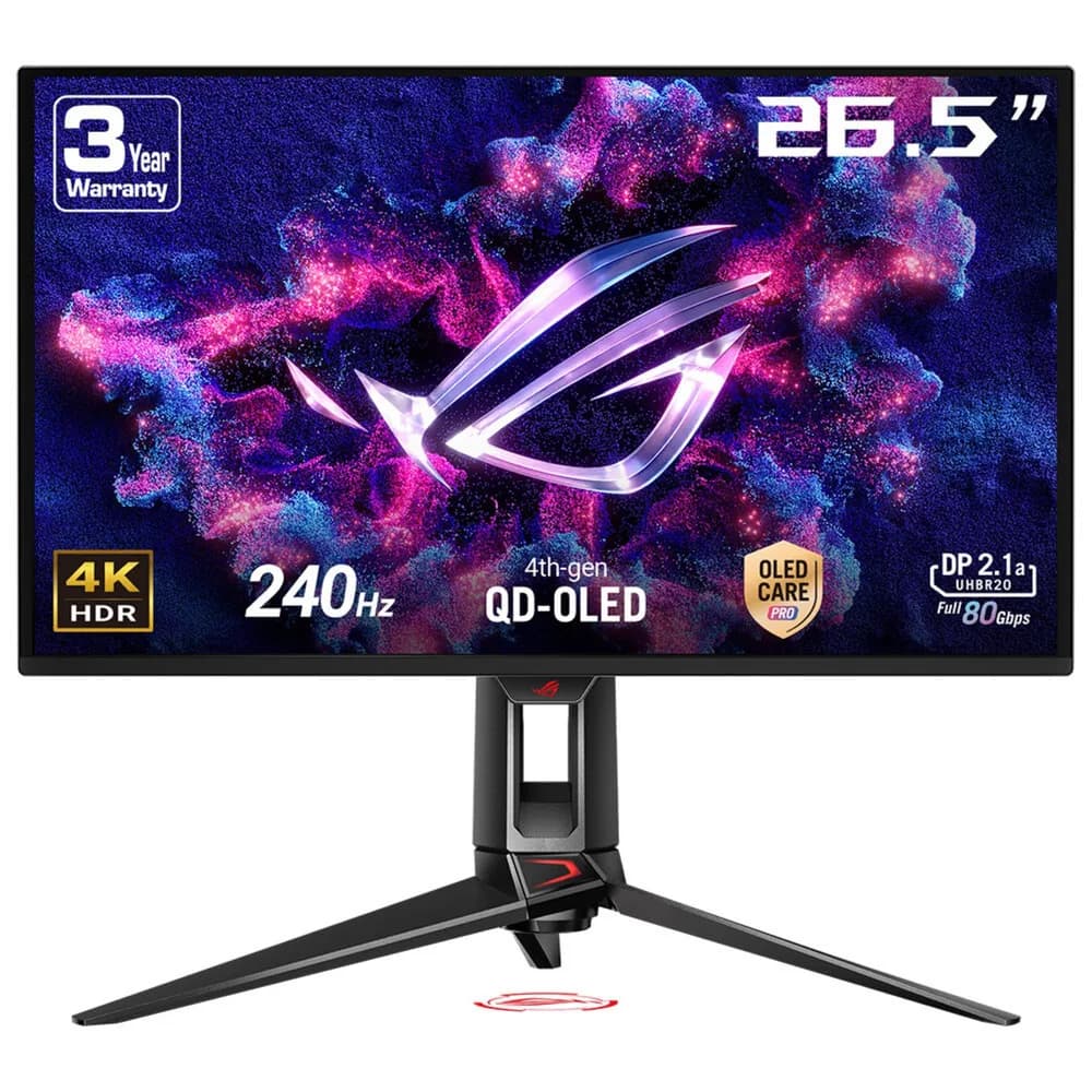 Monitor Gaming QD-OLED ASUS ROG Swift OLED 27" PG27UCDM, UHD (3840 x 2160), HDMI, DisplayPort, Pivot, 240 Hz, 0.03 ms (Negru) "90LM0B30-B01971"