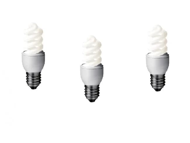 SET 3 becuri fluorescent Panasonic, soclu E27, putere 8W, forma spirala, lumina alb rece, alimentare 220 - 240 V, "EFD8E65HD-3"