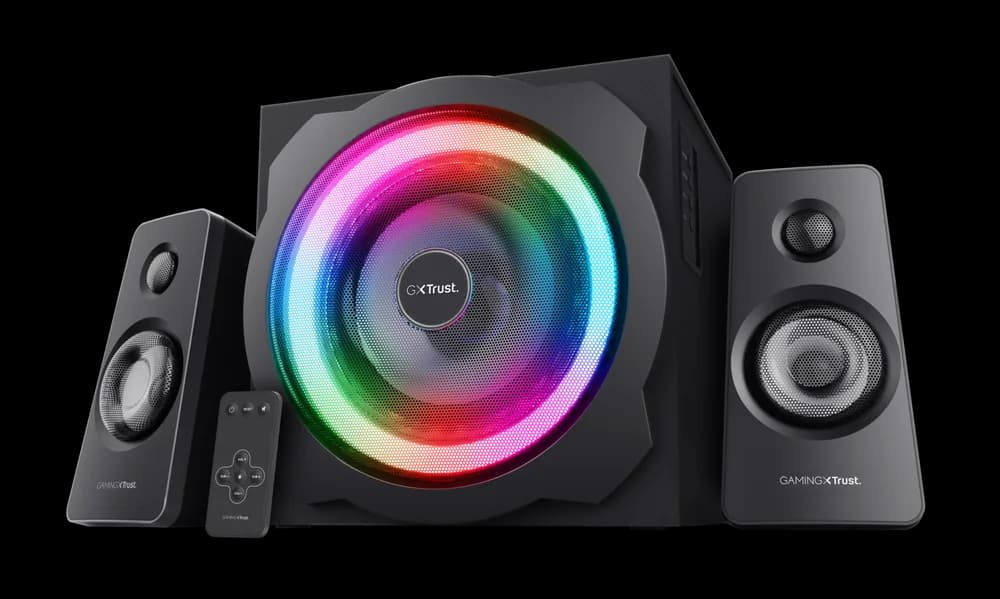 Sistem 2.1Trust GXT629 Tytan cu fir, USB 2.1, putere maxima RMS 120W, frecventa raspuns 20 Hz - 20.000 Hz, negru