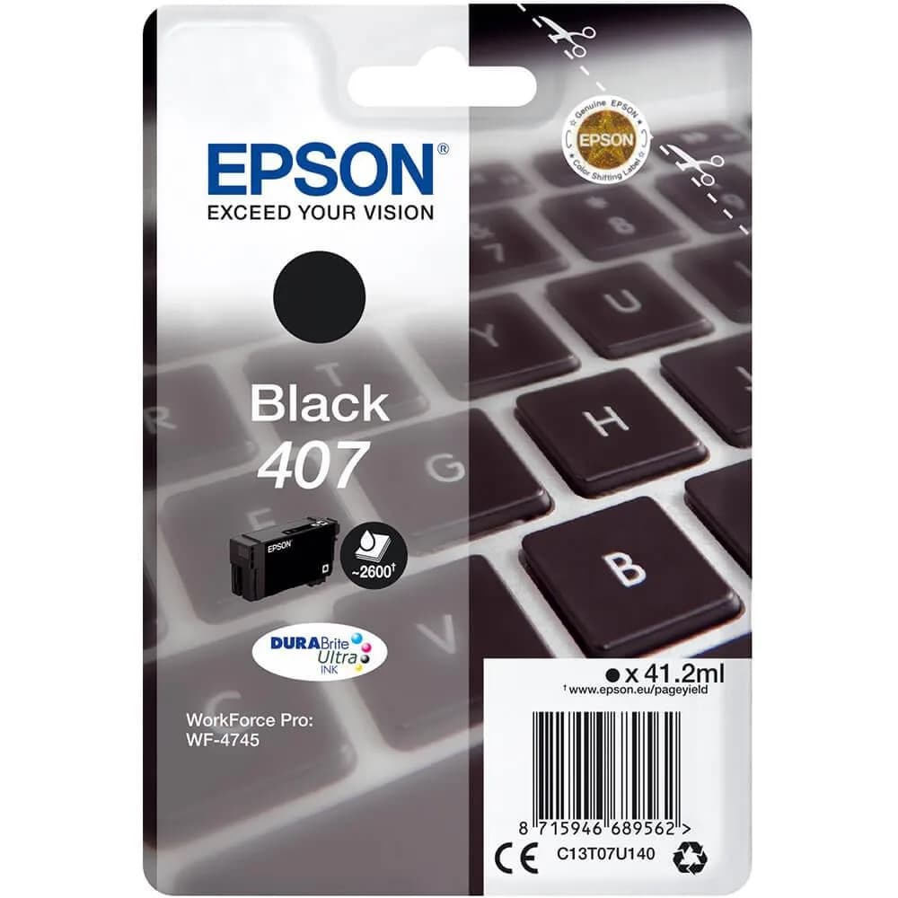 Cartus Cerneala Original Epson Black, nr.407, pentru WF-4745 Series, 41,2ml, "C13T07U140"(RAPO)