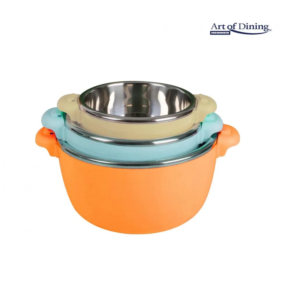 SET 3 CASEROLE TERMICE 2+4+6L,BELLY ORANGE, ART OF DINING BY HEINNER — miniatură
