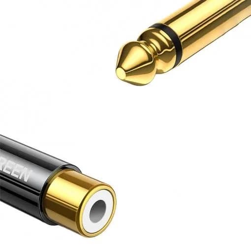 ADAPTOR audio Ugreen, "AV169" 6.35 mm (T) la RCA (M), auriu "80731" - 6957303887316 — miniatură