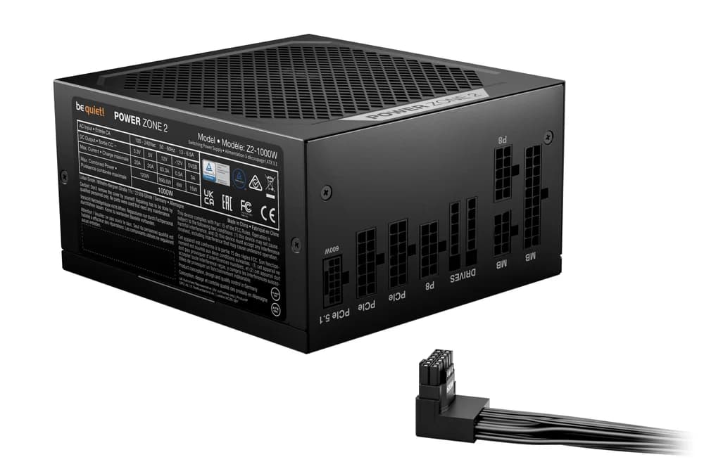 SURSA be quiet "Power Zone 2", 850W, certificare 80 Plus Platinum, LLC, SR, DC to DC, modular, fan 140mm Pure Wings 3, negru, "BP007EU" — miniatură