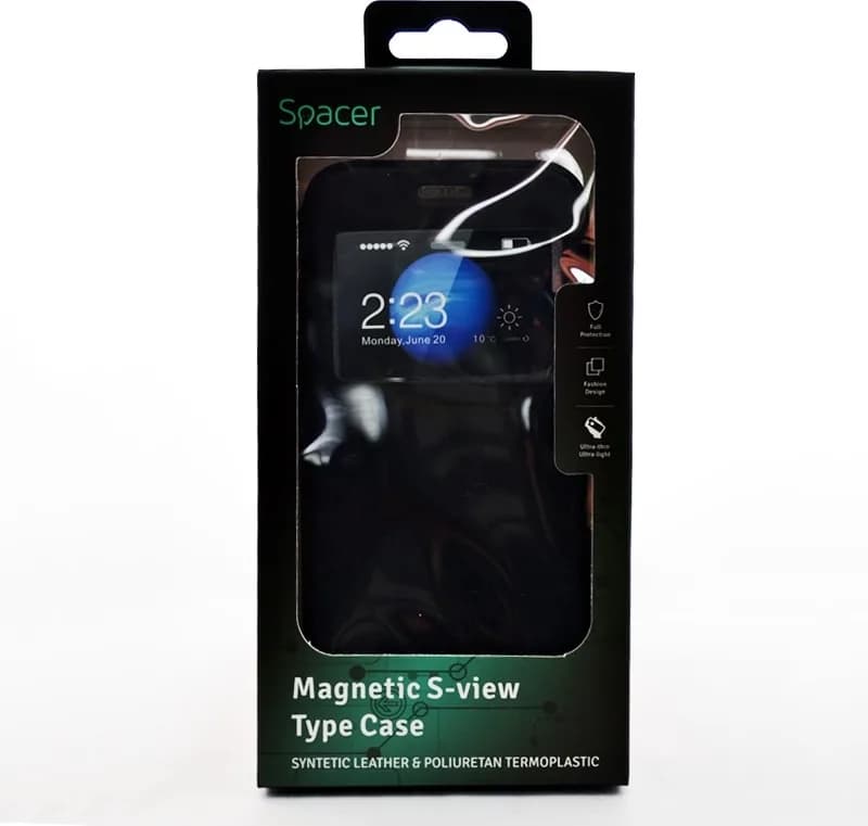 Husa Iphone 7 / Iphone 8 / Iphone SE 2 / Iphone SE 3, magnetica tip portofel, negru "SPT-M-IP.7G" — miniatură