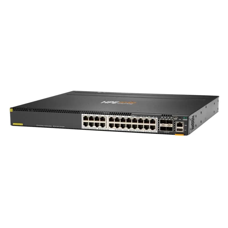 HPE Aruba Networking CX 6300M 24-port HPE Smart Rate 1/2.5/5GbE Class 6 PoE and 4-port SFP56 Switch — miniatură