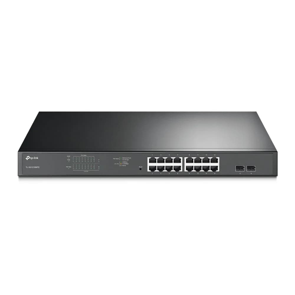 SWITCH TP-LINK 16 porturi Gigabit, 16 x POE 192W total power, 2 x SFP, carcasa metal TL-SG1218MPE