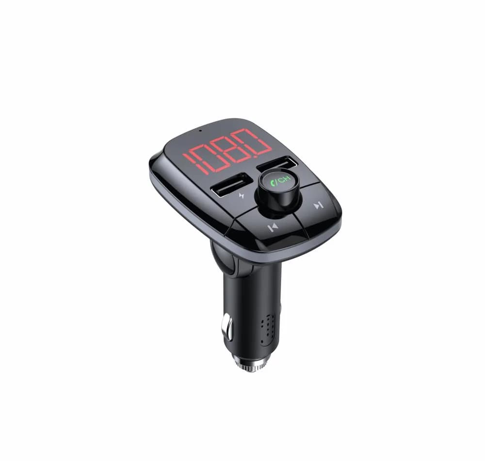 Modulator FM Serioux ABFM50, Bluetooth 5.0, raza actiune de până la 5 m, voltaj intrare: 1x DC 12V/24V,2 porturi USB: 1x USB DC5V 2.4A Max 1 x USB audio (pana la 32 GB), slot MicroSD (pana la 32 GB), format muzica: MP3/WMA/WAV, frecvența FM: 87.5MHz - 108.0MHZ, microfon incorporat, functii