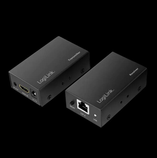 EXTENDER HDMI over LAN LOGILINK, Input: HDMI (T) x 1, Output: HDMI (T) x 1, pana la 60m, rezolutie maxima Full HD (1920x1080) la 60 Hz, negru, "HD0023"