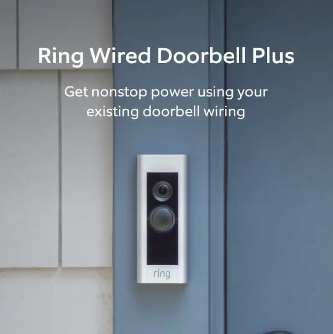 Sonerie inteligentă Ring, Alexa, video HD, microfon și difuzor integrate, Argintie, cu fir — miniatură