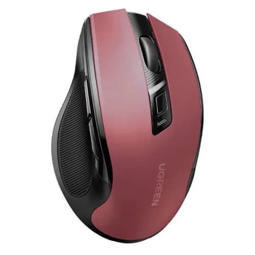 MOUSE Ugreen, "MU006" PC sau NB, bluetooth/wireless 2.4GHz, optic, 5/1 butoane/scroll, 4000 dpi, necesita baterie AA nu este inclusa, rosu "25752" - 6941876227525 — miniatură