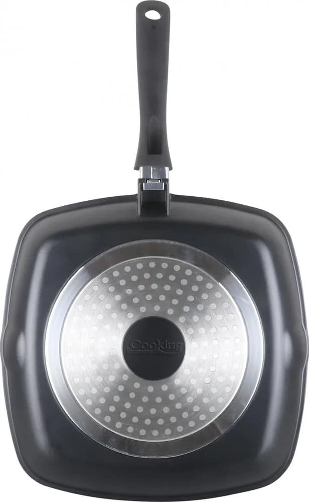TIGAIE GRILL ALUMINIU + CAPAC 28 x 4.5 CM, DARK LINE, COOKING BY HEINNER — miniatură