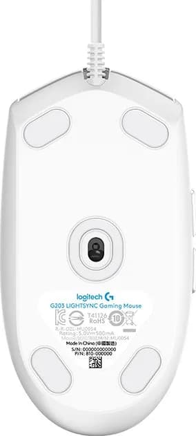 MOUSE LOGITECH, "G102 LIGHTSYNC", gaming, cu fir, USB, optic, 8000 dpi, butoane/scroll 6/1, iluminare, butoane programabile, alb, "910-005824" — miniatură