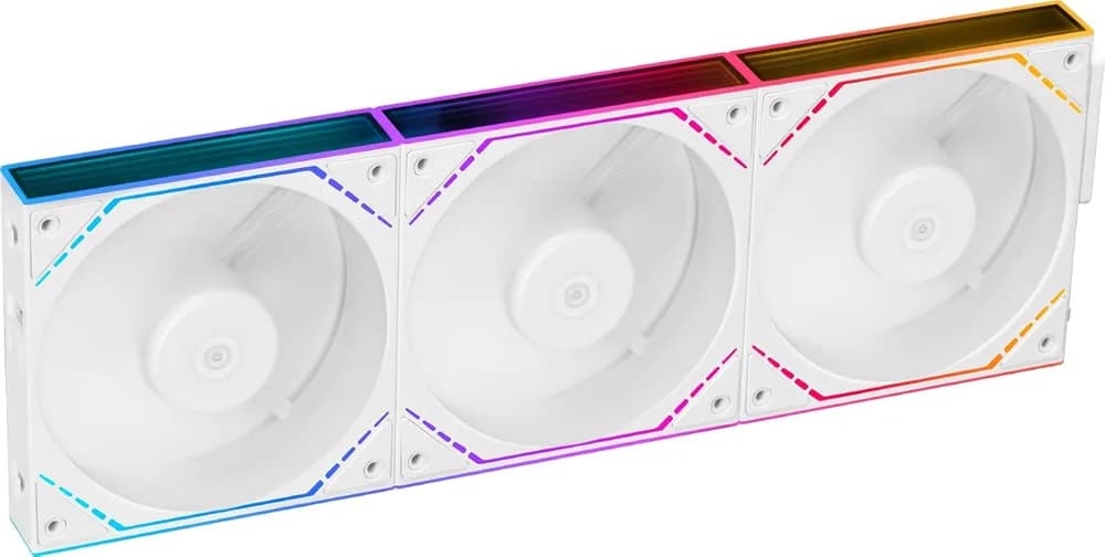 Set 3 ventilatoare Thermalright "TL-M12QRW", 120mm, 1500 RPM, S-FDB Bearing, 47.6 CFM, LED ARGB, 4pin PWM, alb, "TL-M12QRW-3"
